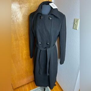 Aprsfn Classic Fashion Elegant Black Double-Breasted Coat